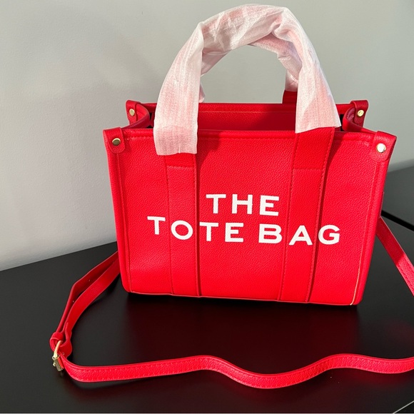 NEW Small The Tote Bag Red and Black Purse Crossbody - Picture 14 of 16